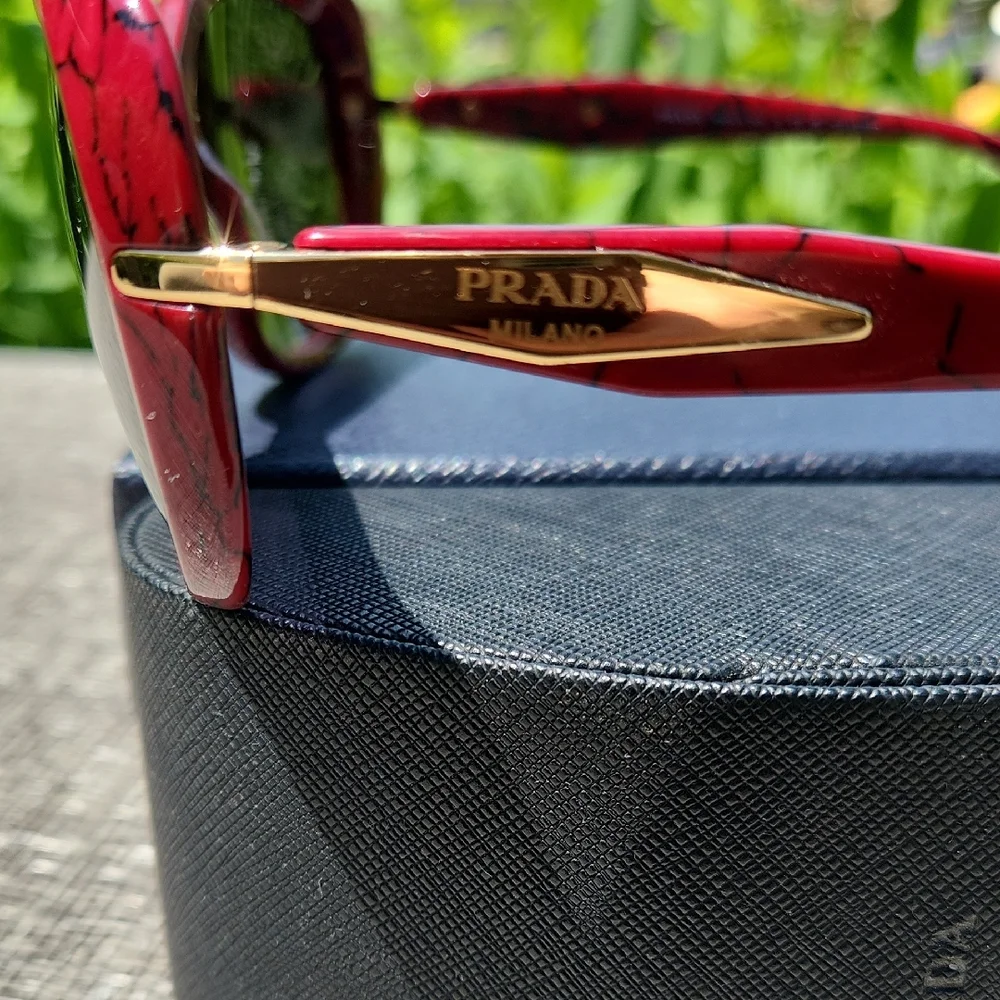 Prada Red Sunglasses - Picture 2 of 15
